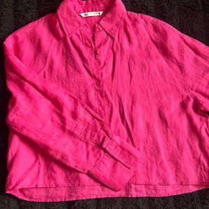 Large bright pink Zara top
